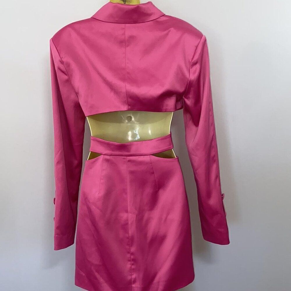 FOR LOVE AND LEMONS DRESS "MARIE' PINK SATIN OPEN BACK NWOT SZ SM - Picture 7 of 9